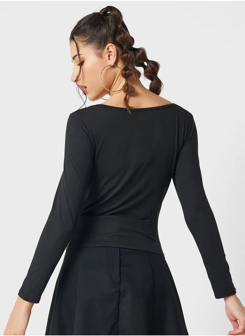 Ginger Ruched V Neck Top
