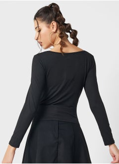 Ginger Ruched V Neck Top  - Image 2