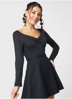 Ginger Ruched V Neck Top  - Image 1