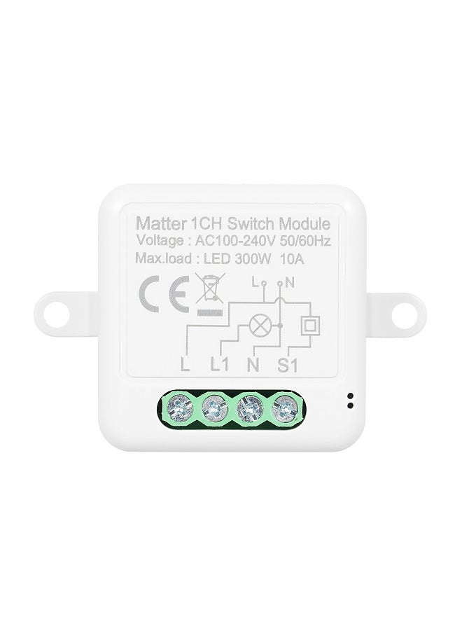Generic - 1CH Matter Mini Smart WiFi Switch Module DIY Smart Relay Switch Module 10A Switch for Smart Home Automation Compatible with Home Pod/Alexa/Google Assistant/SmartThings - Image 1
