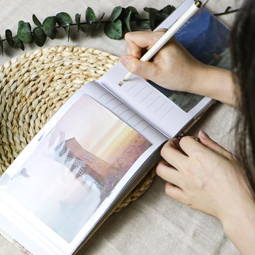 Holoary Photo Album 4x6, Picture Album Holds 50 Horizontal Photos, Memo Writing Area for Each Pocket, Printing Cover Small Photo Book with Front Window, Small Photo Album for Travel Vacation Adventure - Image 4