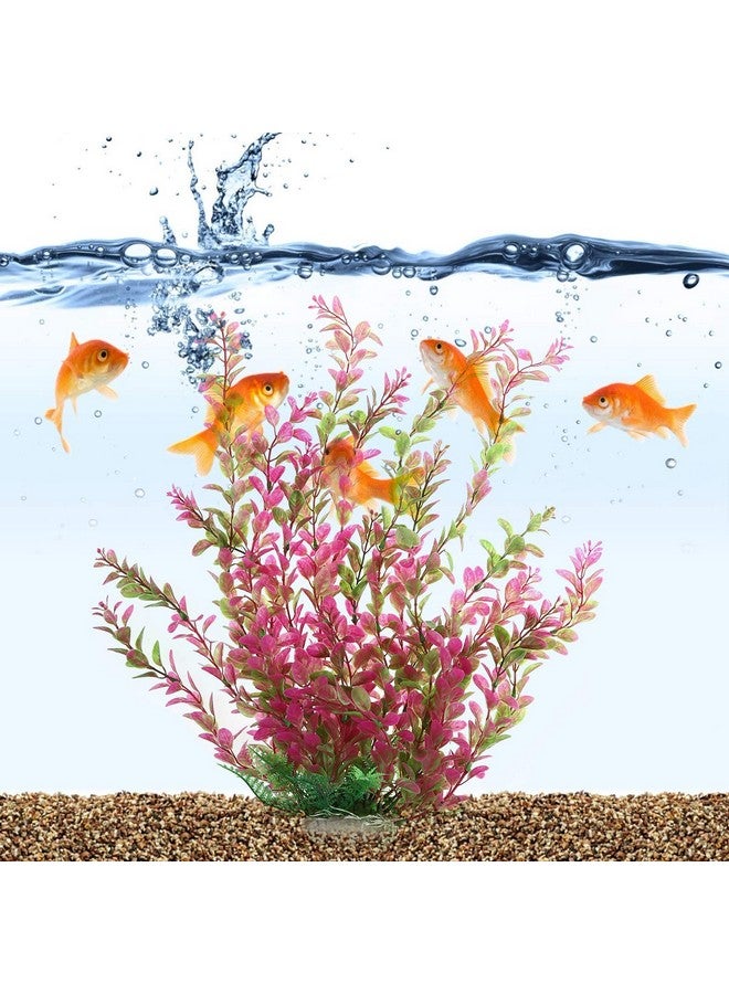 مايتر نبات مائي بلاستيكي من مايتر، مقاس 18 بوصة، لتزيين حوض السمك، لون رودو أحمر - Image 2