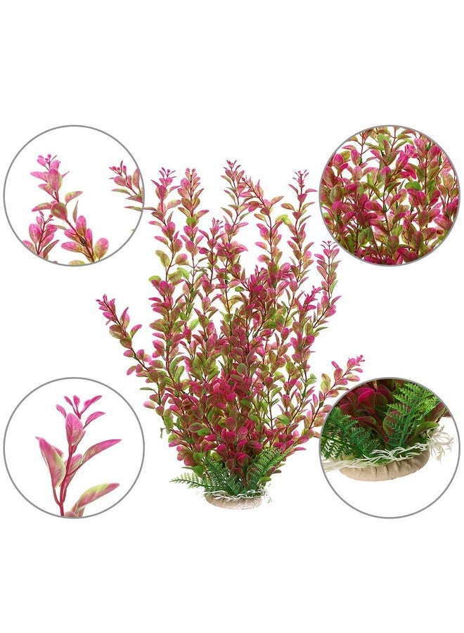 مايتر نبات مائي بلاستيكي من مايتر، مقاس 18 بوصة، لتزيين حوض السمك، لون رودو أحمر - Image 5