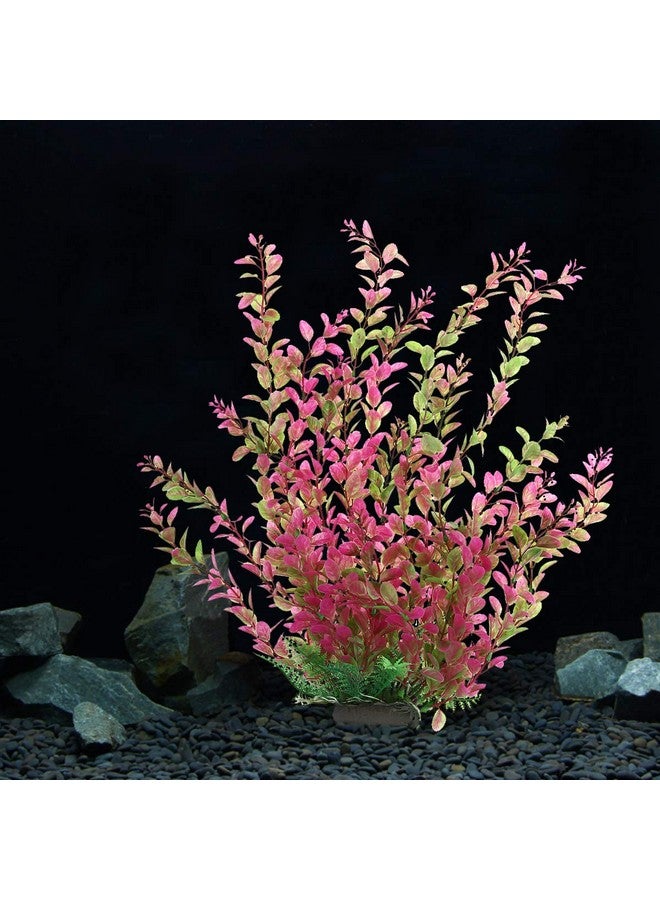 مايتر نبات مائي بلاستيكي من مايتر، مقاس 18 بوصة، لتزيين حوض السمك، لون رودو أحمر - Image 3