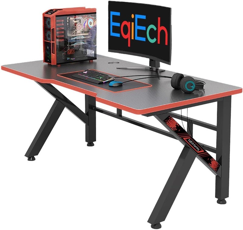 EqiEch Gaming Desk With Carbon Fiber Surface K Shaped Game Table Home Office Computer Desk Gaming Table Suitable For E-Sports 100X50X75Cm - Image 3