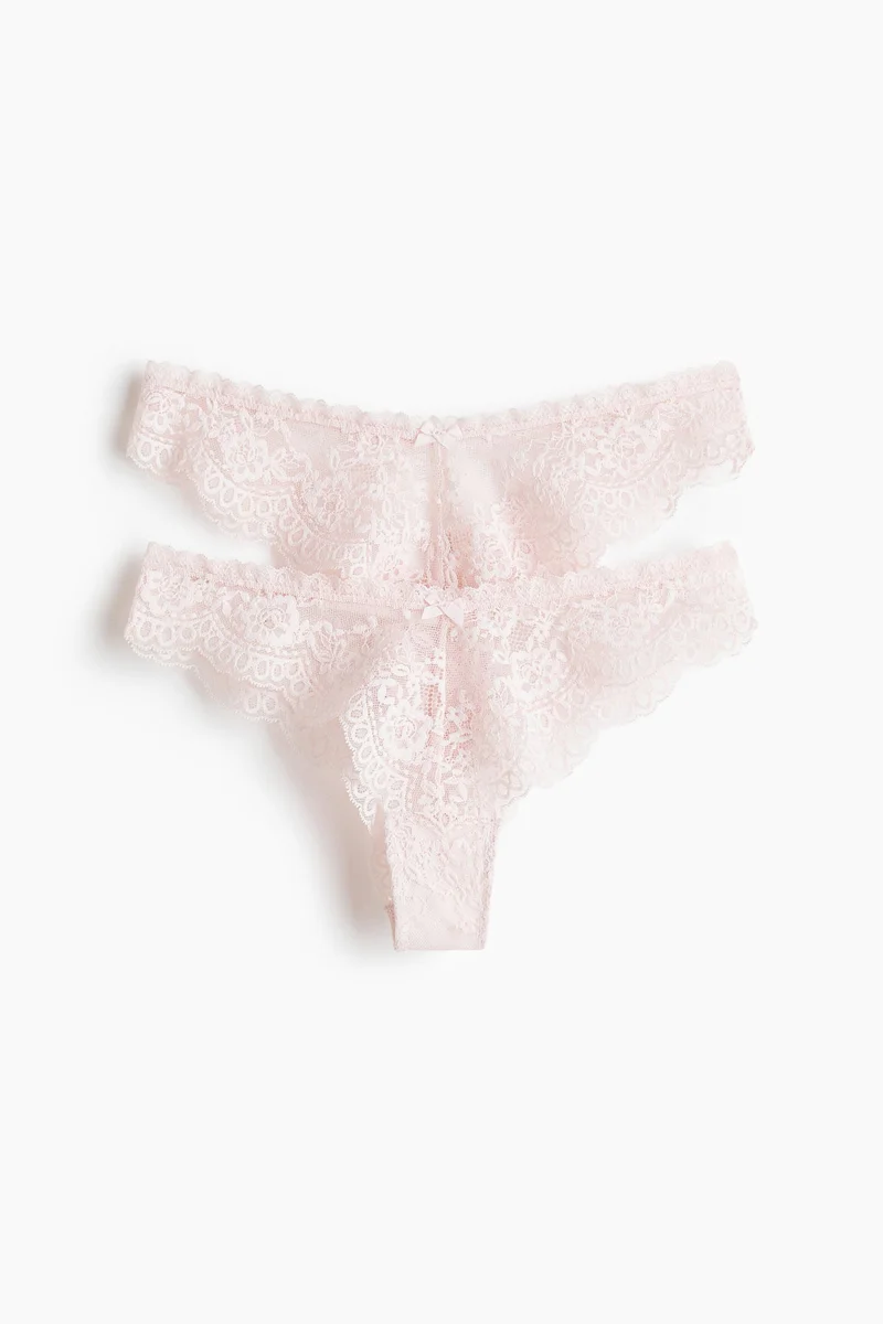H&M 2-pack lace Brazilian briefs