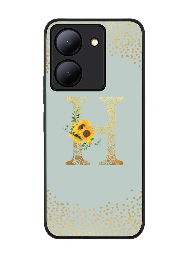 Stylizedd Case for Vivo Y36 / Vivo Y36 5G, Slim fit Flexible Cover Custom Monogram Initial Letter Floral Mandala Pattern Alphabet - H (Light Grey) - Image 1