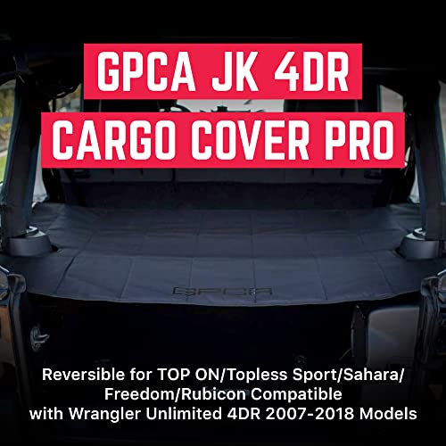 GPCA - Heavy-Duty Reversible Cargo Cover Compatible with Jeep Wrangler JK 4DR, Sport, Sahara, Rubicon, Freedom, Unlimited 2007-2018, Water-Repellent Trunk Cover, Great Gift for Jeep Wrangler Owners - Image 2