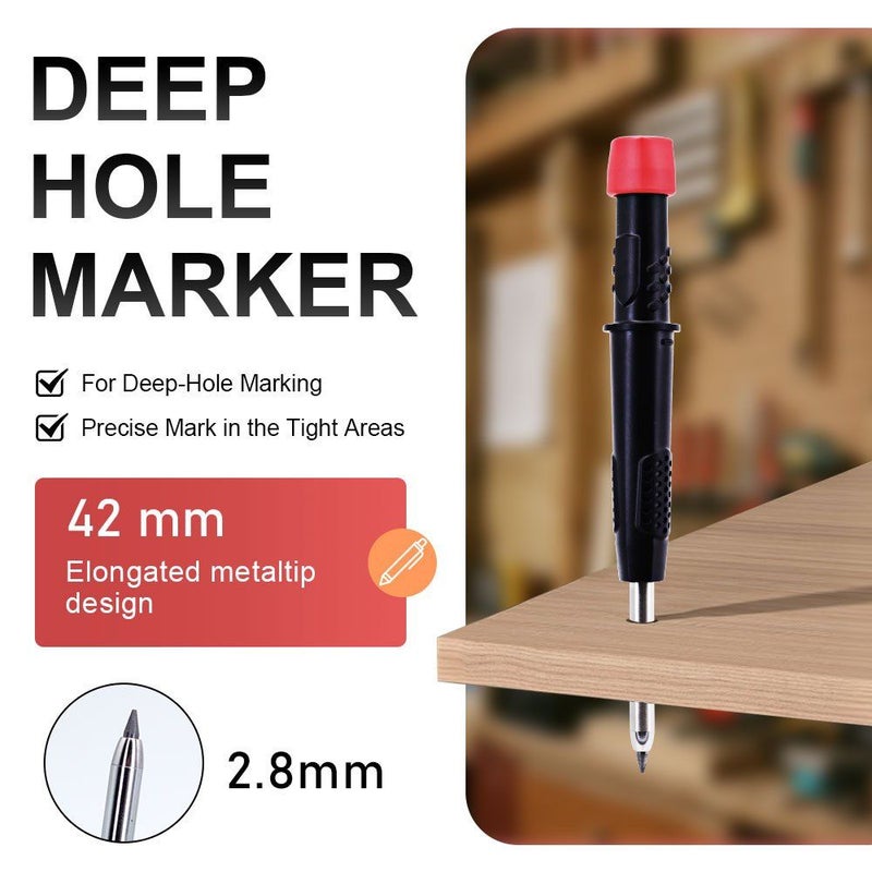 120mm Pencil Lead Refills 100 Pieces Plus 5 Yellow Black Pens For Deep Hole Marking Woodworking And Carpentry - Image 5
