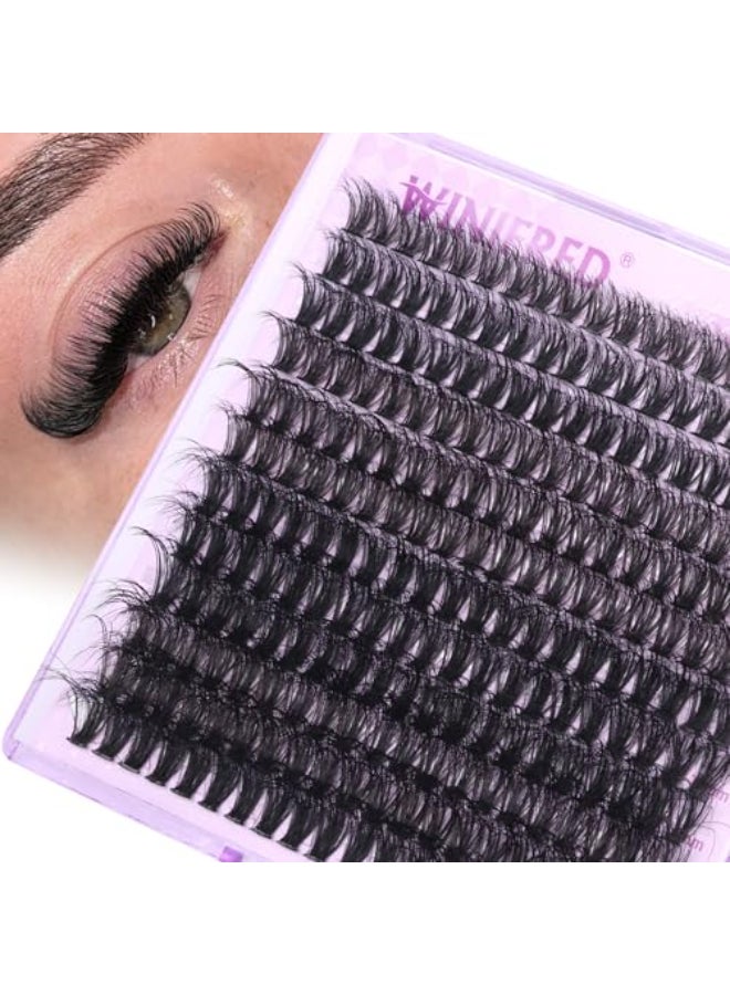 Winifred Cluster Eyelash Extensions Wispy Lash Clusters Thick Volume Individual Lashes 50D Lash Extension D Curvature Eyelash Clusters 16mm DIY Faux Mink Eyelash Extension 240pcs - Image 1