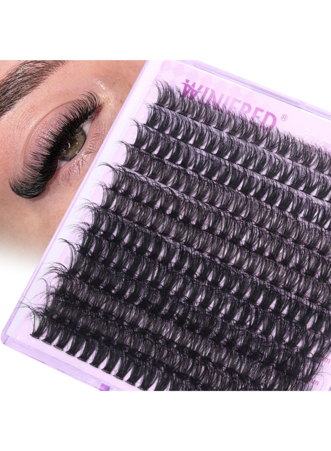 Winifred Cluster Eyelash Extensions Wispy Lash Clusters Thick Volume Individual Lashes 50D Lash Extension D Curvature Eyelash Clusters 16mm DIY Faux Mink Eyelash Extension 240pcs - Image 2