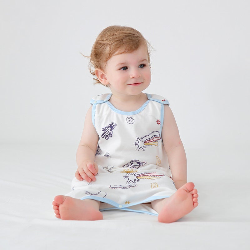 Baby sleeping bag summer cotton sleeveless vest baby children summer sleeping anti-kick quilt artifact summer thin air conditioner - Image 4