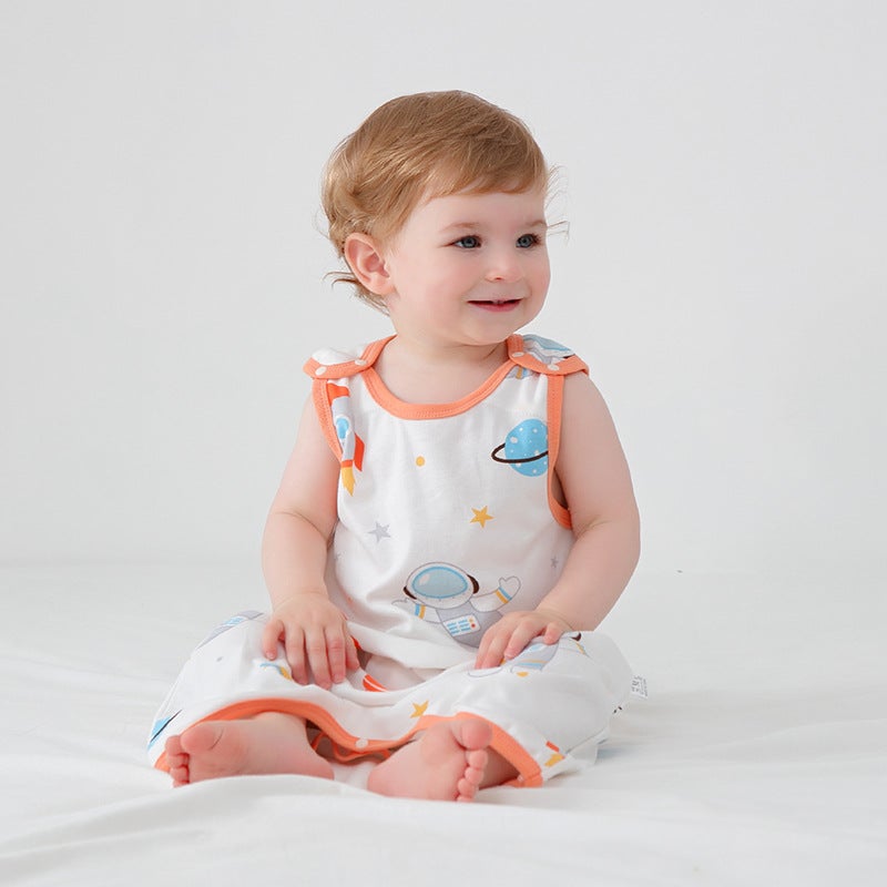 Baby sleeping bag summer cotton sleeveless vest baby children summer sleeping anti-kick quilt artifact summer thin air conditioner - Image 3