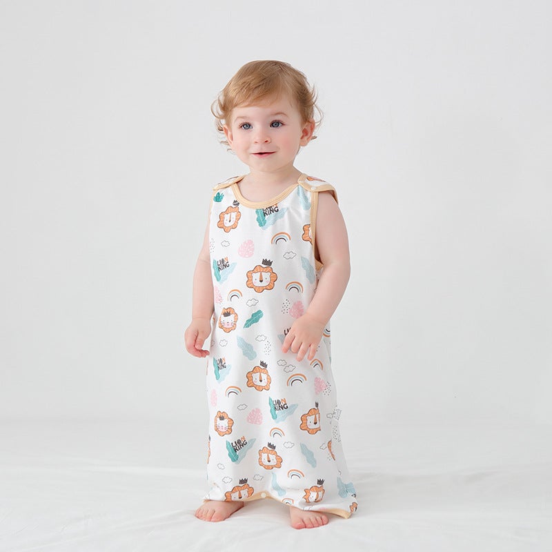 Baby sleeping bag summer cotton sleeveless vest baby children summer sleeping anti-kick quilt artifact summer thin air conditioner - Image 1