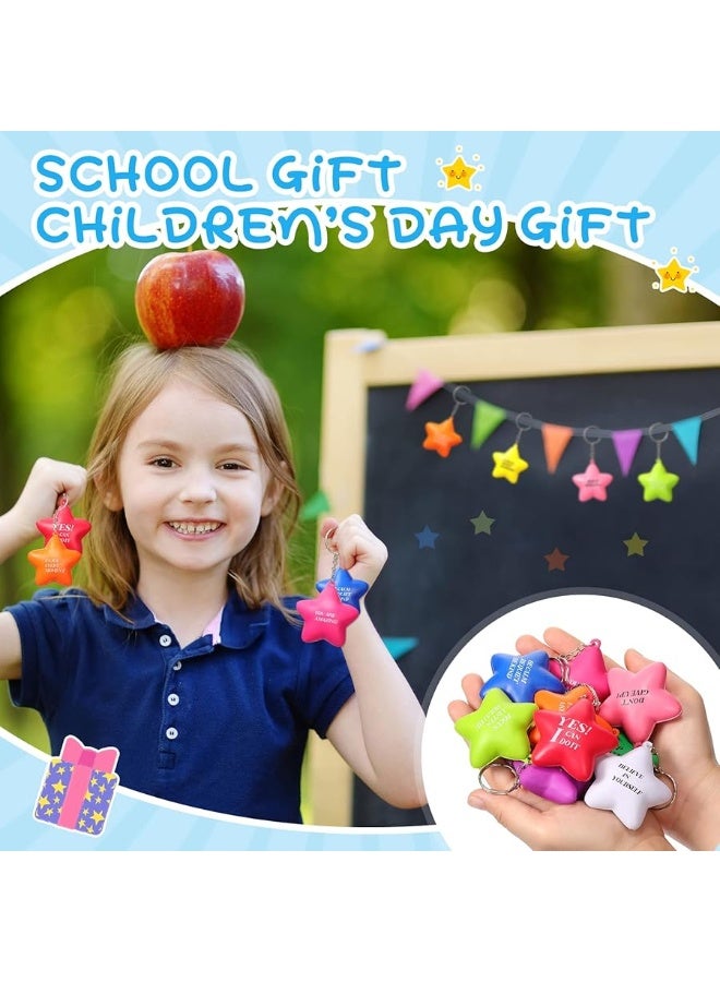 Zomiboo 20 Pieces Motivational Stress Balls Bulk Keychain Stress Stars with Relief Quotes Foam Balls Colorful Encouraging Keychain Stress Balls for Kids Adults Relieve Anger Management Exercise Hand Gifts - Image 4