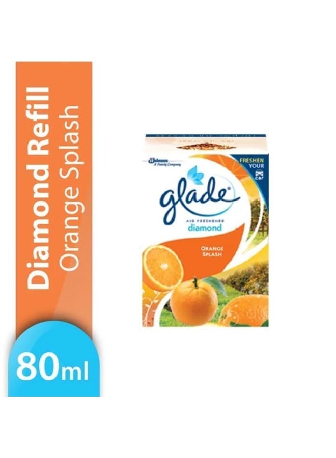 Glade Diamond With Orange Splash For Car Liquid Refill Air Freshener 80 ml
