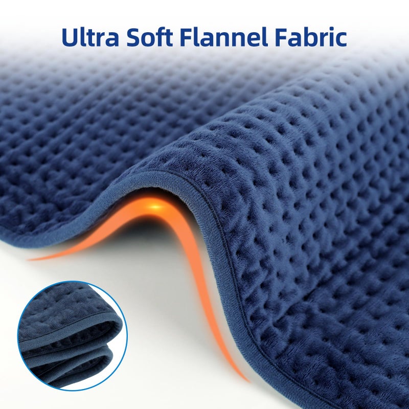 Comfytemp Extra Large Heating Pad for Back & Period, 33''x 17'' King Size, FSA Eligible Items Only List, HSA Approve Electric XL Heated Pad for Shoulder/Neck/Knee, Small Lap Blanket, Washable (Blue) - Image 5