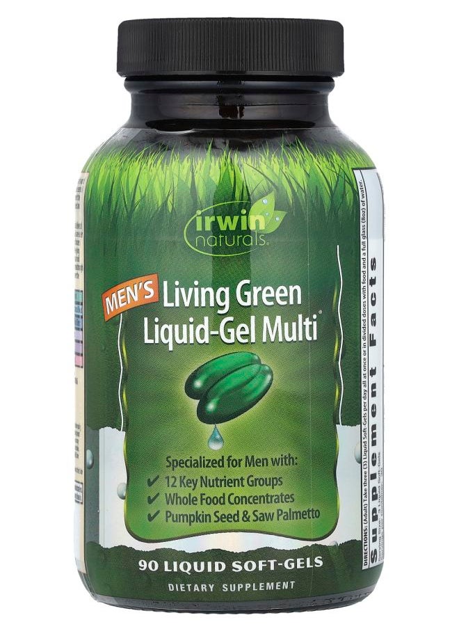 Irwin Naturals Men's Living Green Liquid-Gel Multi® 90 Liquid Soft-Gels 