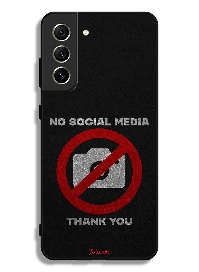 Tolwak Samsung Galaxy S21 FE 5G Protective Case Cover No Social Media Thank You - Image 3