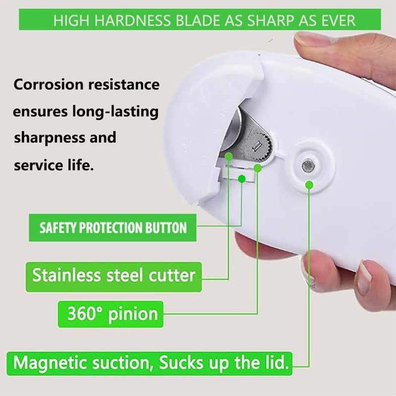 ZYCCER New Upgrades Auto Electric Can Opener，Open Your Almost Any shape of Cans with A Simple Press of Button - Automatic,Hands Free, Smooth Edge, Food-Safe, Battery Operated (Green) - Image 4