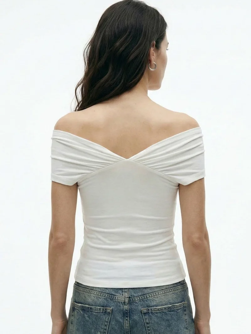 Outzidr  White Asymmetric Top for Women | Best Price UAE
