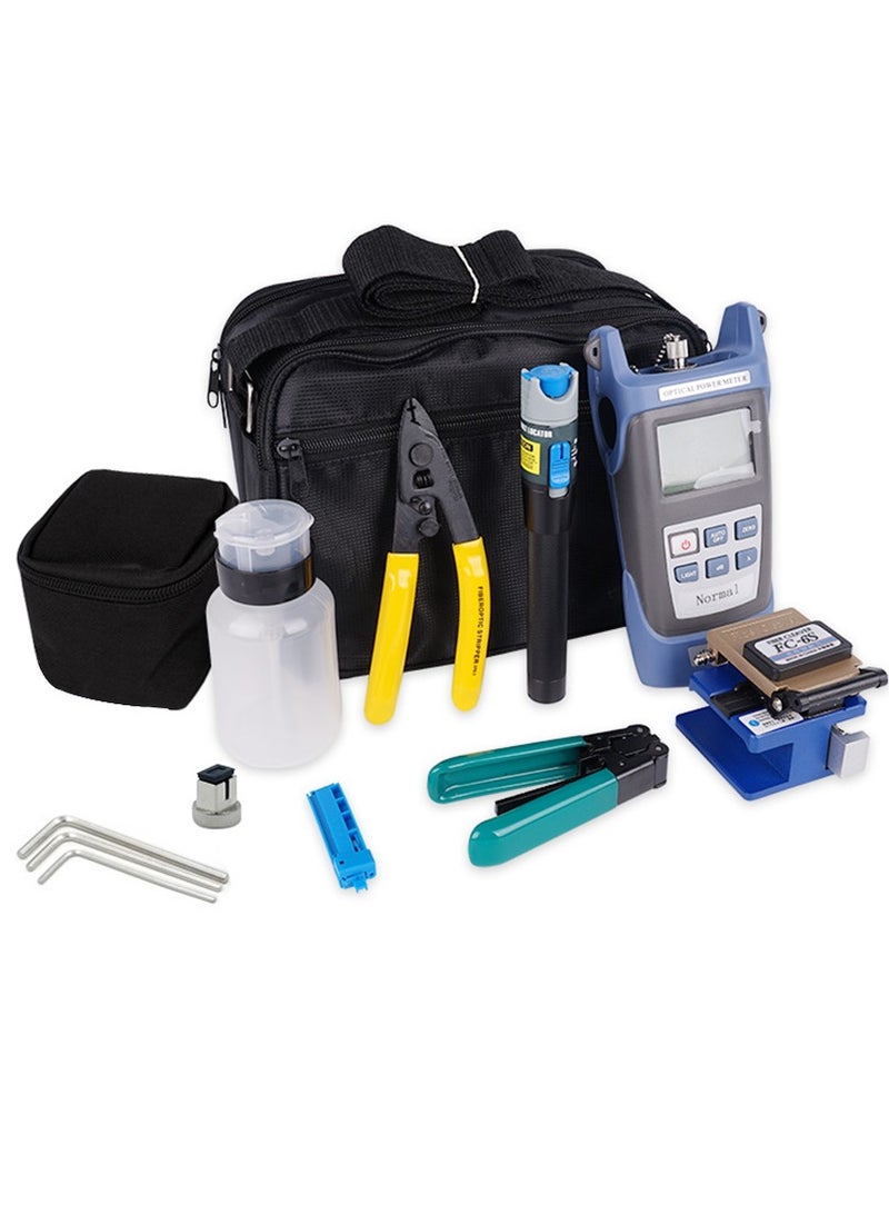 Optical Fiber Tool Kit Fiber Cleaver Set Cold Contact Cutting Tool Set with Optical Power Meter Red Pen Wire Stripping Plier - Image 1