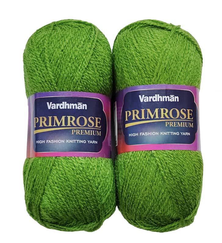 KYSS Vardhman Primerose Premium Wool Ball Hand Knitting YarnArt Craft Needle Acrylic Knitting Yarn Thread Dyed Pista 1 Ball 100gm Each 300GM Green Shade No16 - Image 1