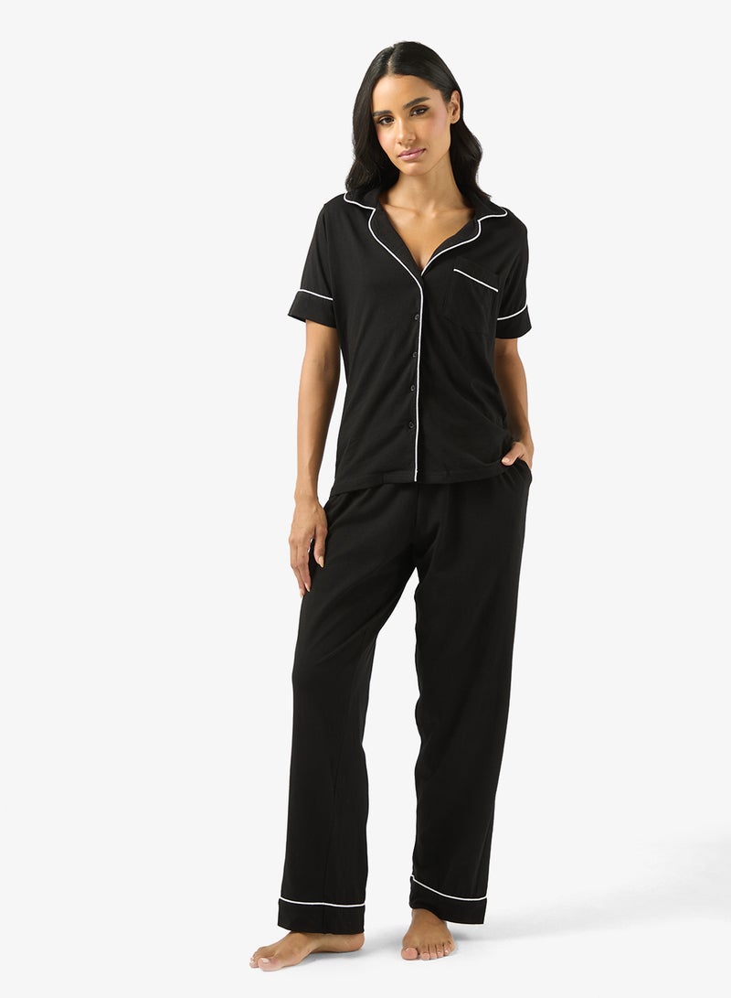 Ginger Cotton Relaxed Fit Shirt & Pyjama Set - Image 1