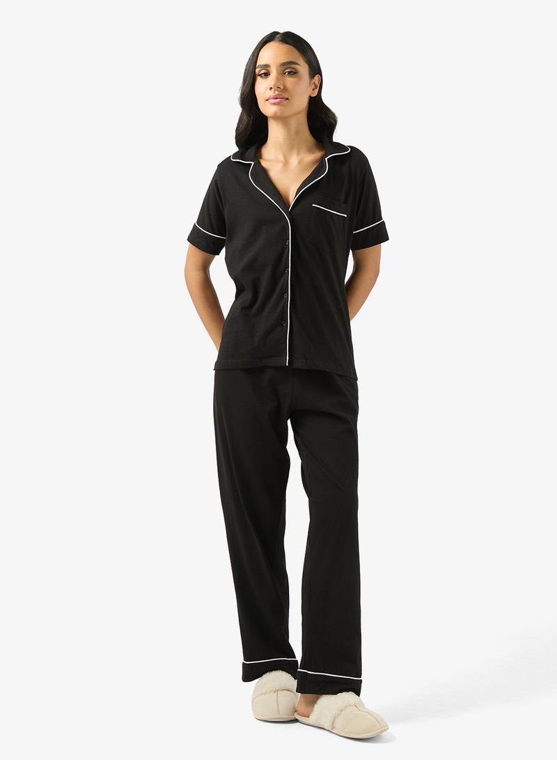 Ginger Cotton Relaxed Fit Shirt & Pyjama Set - Image 5