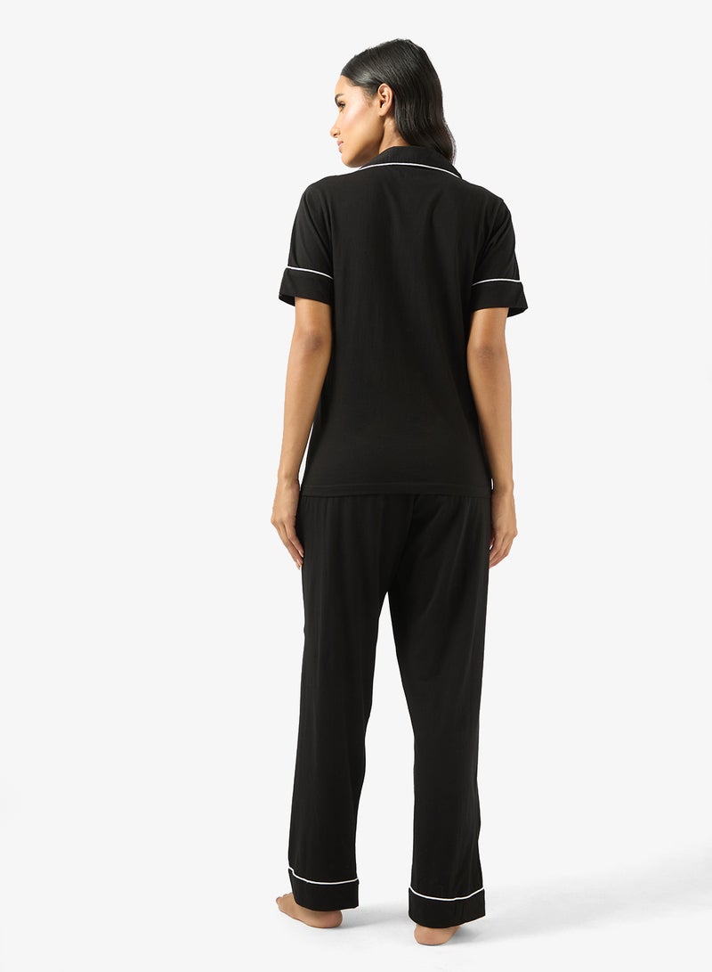 Ginger Cotton Relaxed Fit Shirt & Pyjama Set - Image 2