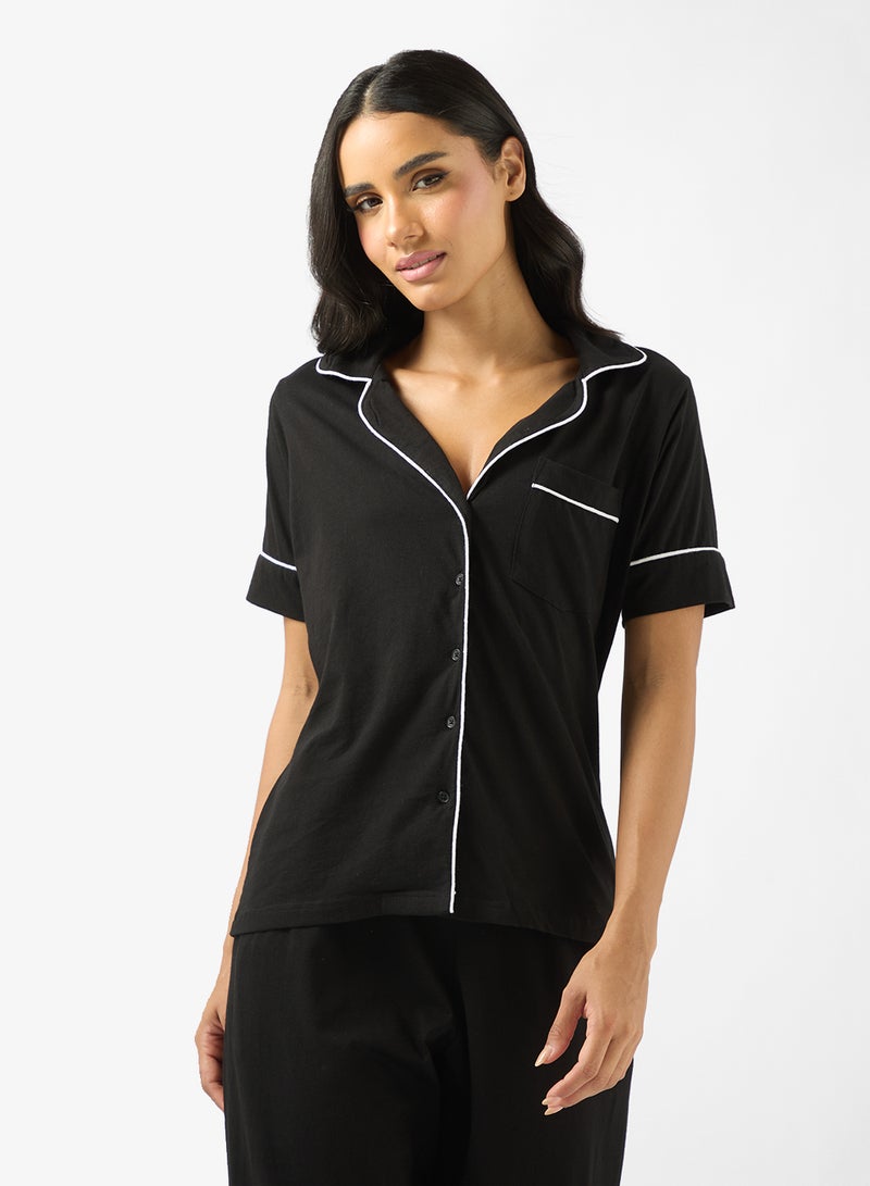 Ginger Cotton Relaxed Fit Shirt & Pyjama Set - Image 3