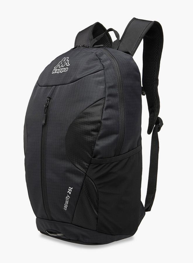 Kappa Logo Print Backpack with Adjustable Straps and Zip Closure - 16x46x27 cm - Image 2