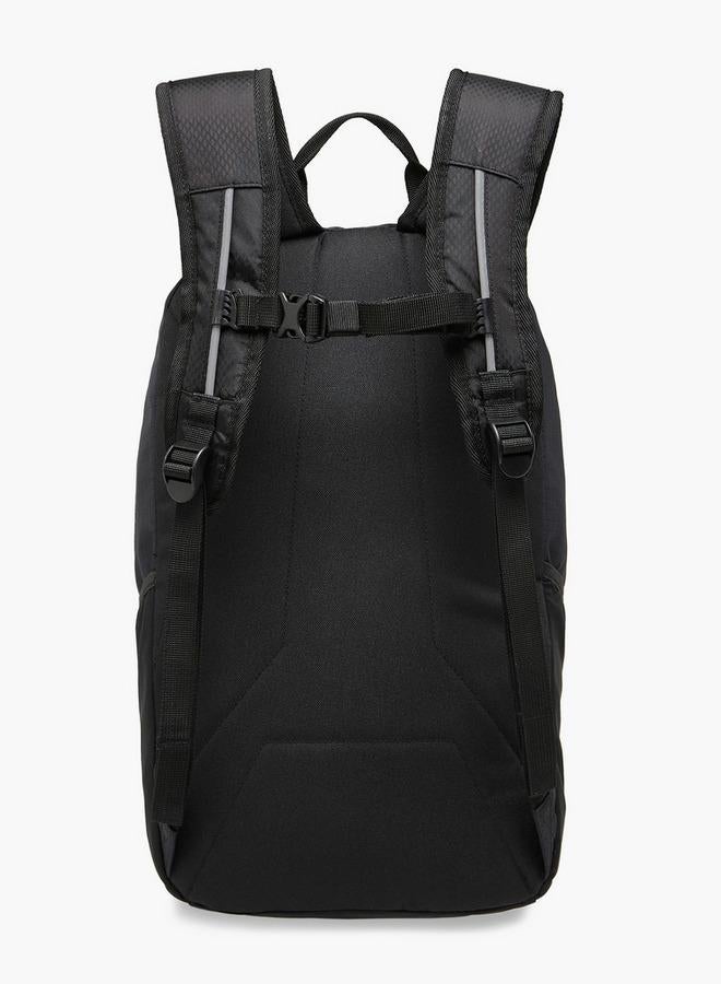 Kappa Logo Print Backpack with Adjustable Straps and Zip Closure - 16x46x27 cm - Image 3