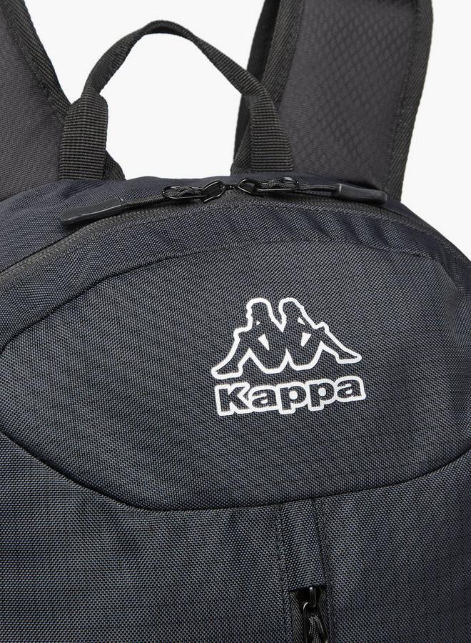 Kappa Logo Print Backpack with Adjustable Straps and Zip Closure - 16x46x27 cm - Image 4