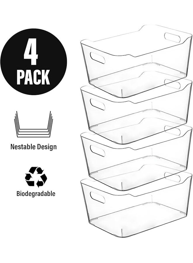 YelaJoy Clear Plastic Storage Bins for Kitchen Organization or Pantry Organizers and Storage, Freezer Fridge Organizer Storage Containers Bin for Organizing Refrigerator Medicine Closet Cabinet Organizers  - Image 5
