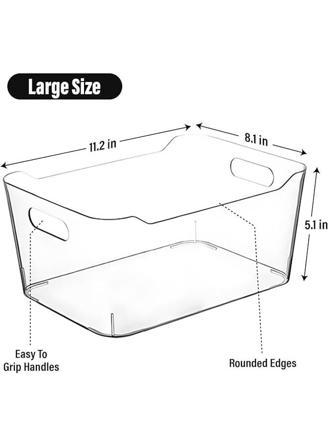 YelaJoy Clear Plastic Storage Bins for Kitchen Organization or Pantry Organizers and Storage, Freezer Fridge Organizer Storage Containers Bin for Organizing Refrigerator Medicine Closet Cabinet Organizers  - Image 2
