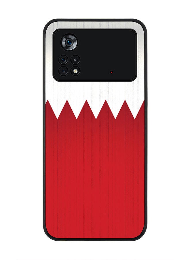 Stylizedd Rugged Black edge case for Poco M4 Pro 4G Slim fit Soft Case Flexible Rubber Edges Anti Drop TPU Gel Thin Cover - Flag Of Bahrain - Image 1