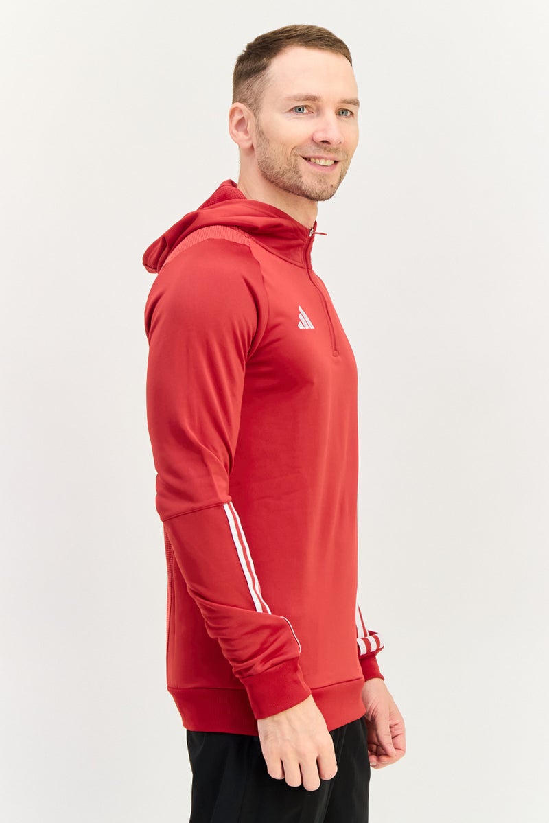 Adidas Men Sportswear Fit Long Sleeve Training Hoodies, Red - Image 2