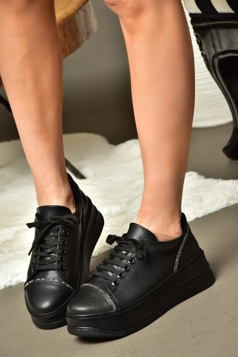 فوكس شوز R274217509 Black Thick Soled Sports Shoes Sneakers