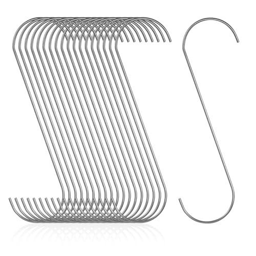 Shimeyao 50 Pcs 6 Inch Powder Coating S Hooks Large S Hooks for Hanging Vinyl Coated Heavy Duty Hanger for Hanging Jeans Plants Jewelry Pot Pan Cups Towels - Image 1