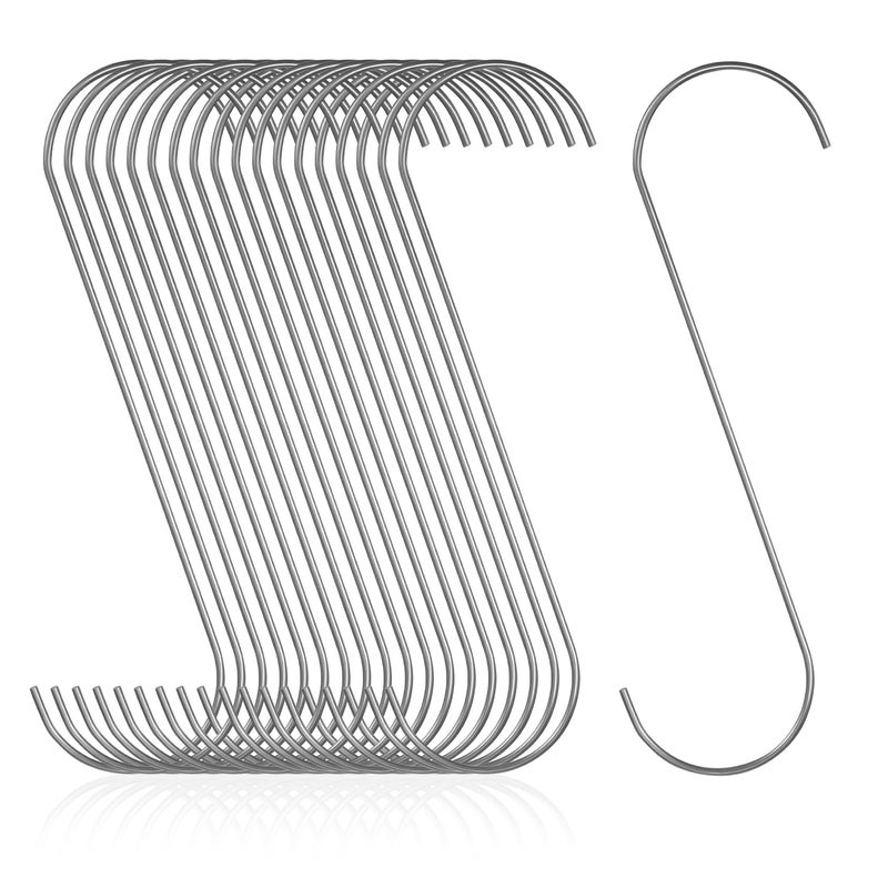 Shimeyao 50 Pcs 6 Inch Powder Coating S Hooks Large S Hooks for Hanging Vinyl Coated Heavy Duty Hanger for Hanging Jeans Plants Jewelry Pot Pan Cups Towels - Image 2