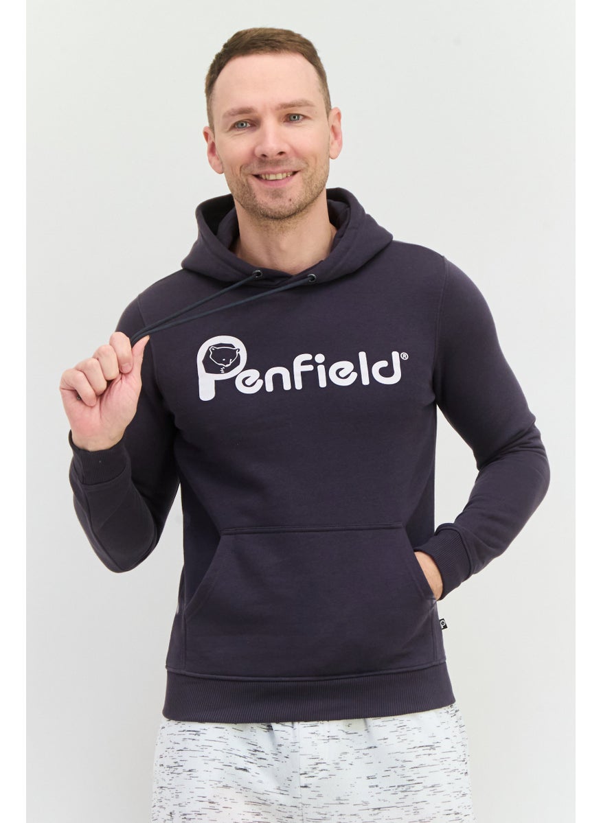 Penfield Men Hooded Brand Logo Long Sleeves Hoodies, Dark Grey  - Image 1