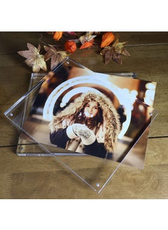 Maitri Maitri Pack of 4 Clear Transparent Acrylic Picture Frame Magnetic Picture Frame Desktop Photo Frame With Magnet Magnetic Photo Frame FramelessDouble Sided Block Set 4 Inch X4 Inch  - Image 4