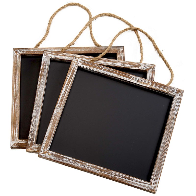 BARNYARD DESIGNS Barnyard Designs Magnetic Hanging Chalkboard Sign  Rustic Decorative Display Presentation Board for Office School Supplies Kitchen Restaurant Weddings and More 11 x 10 3 Pack 