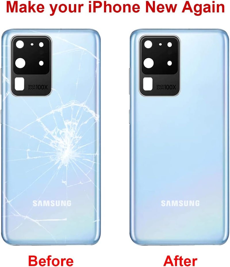 Perzework Rear Back Glass Replacement for Samsung Galaxy S20 Ultra 6.9 inches 5G with Repairing Toolkit and Pre-Installed Adhesive (Cosmic Blue) - Image 5