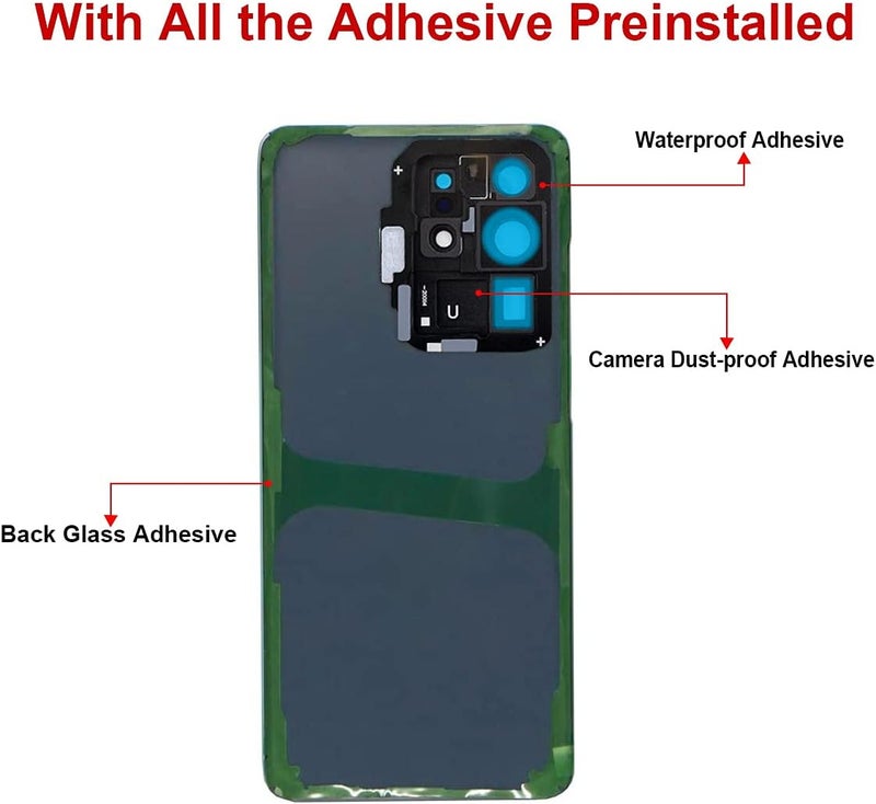 Perzework Rear Back Glass Replacement for Samsung Galaxy S20 Ultra 6.9 inches 5G with Repairing Toolkit and Pre-Installed Adhesive (Cosmic Blue) - Image 4