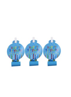 Party Blowouts with Cards Happy Birthday Edition in Blue Color Add Whimsical Noise and Laughter to Your Celebration Set of 6 Pcs