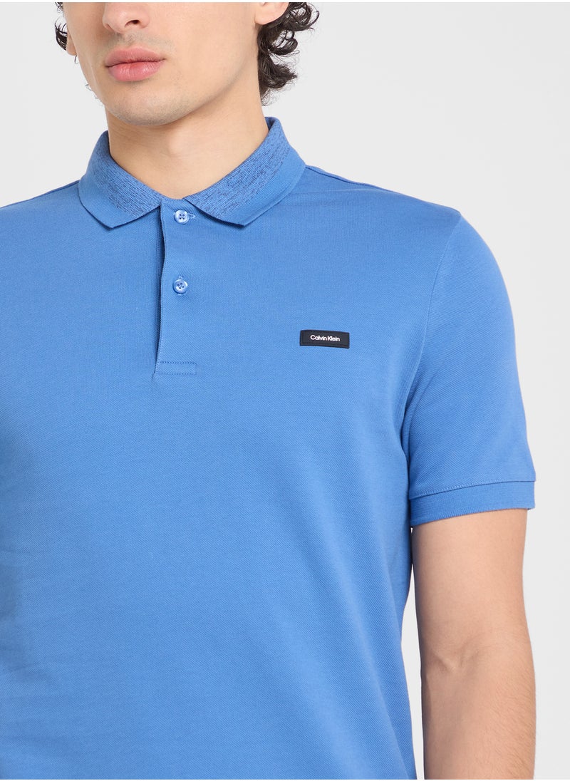 CALVIN KLEIN Stretch Pique Grindle Short Sleeve Polo  - Image 3