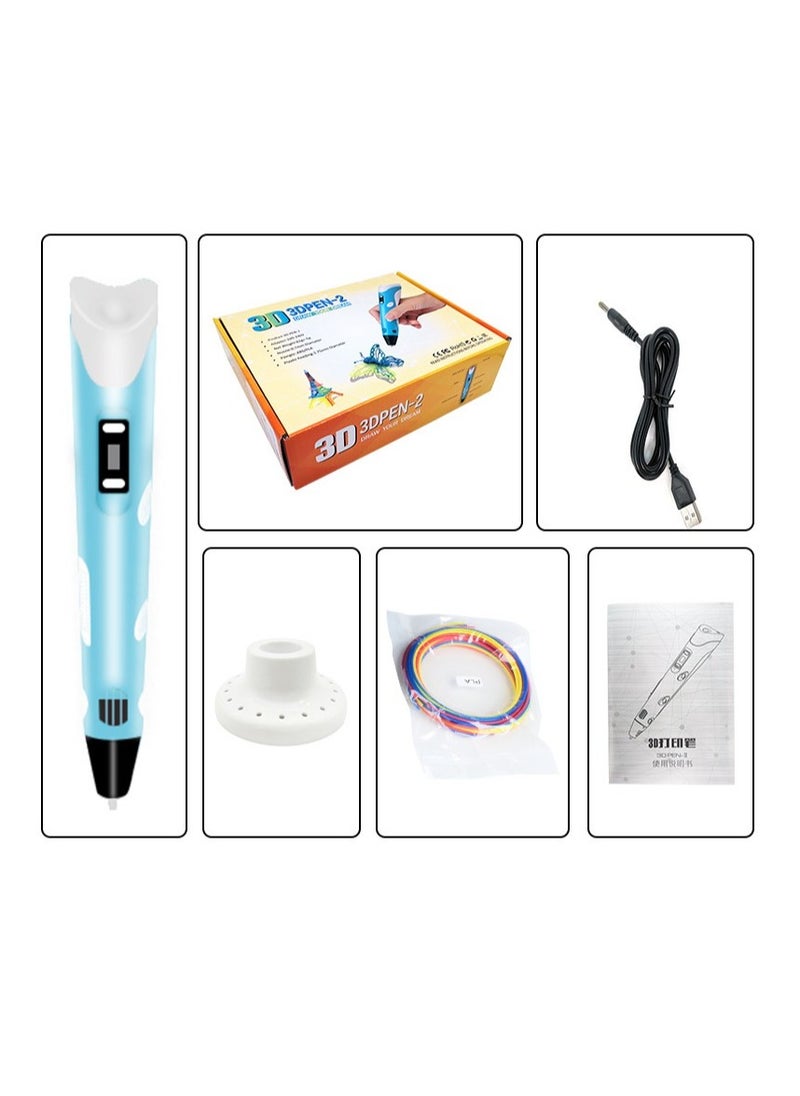 Generic - 3D Printing Pen with Display Includes 3D Pen 3 Starter Colors of PLA Filament Stencil Book Project Guide and Charger - Image 1