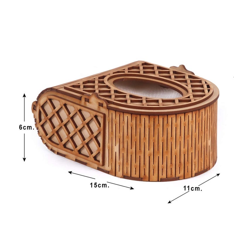 HIOLTY Wooden Attractive Tissue Holder | Desk Tissue Box Holder | Handcrafted Wooden Tissue Holder | Beautiful Design Tissue Box (276) - Image 5